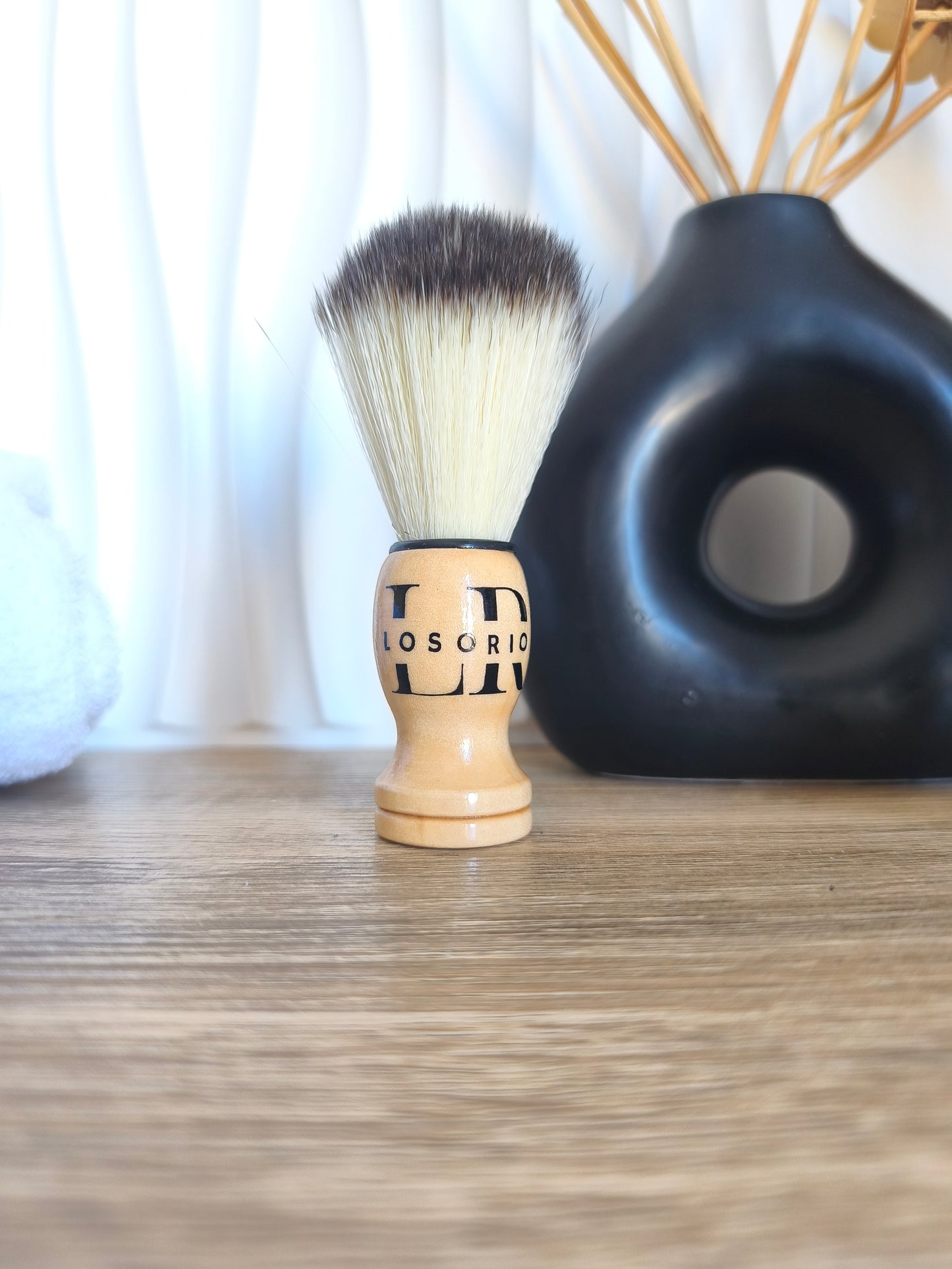 Blaireau en bois massif bague noire